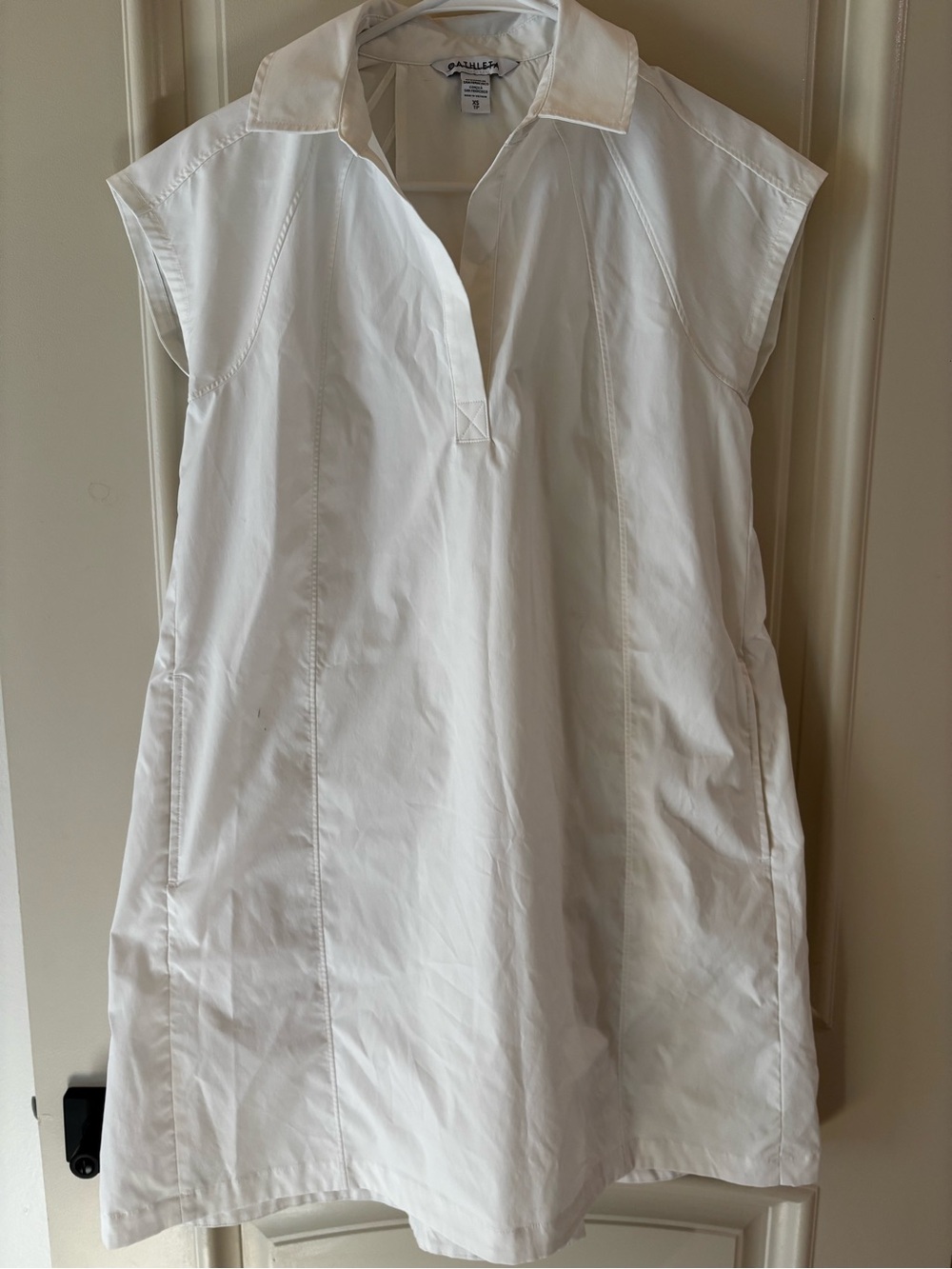 Athleta White Sleeveless Collared Tunic Top Size XS